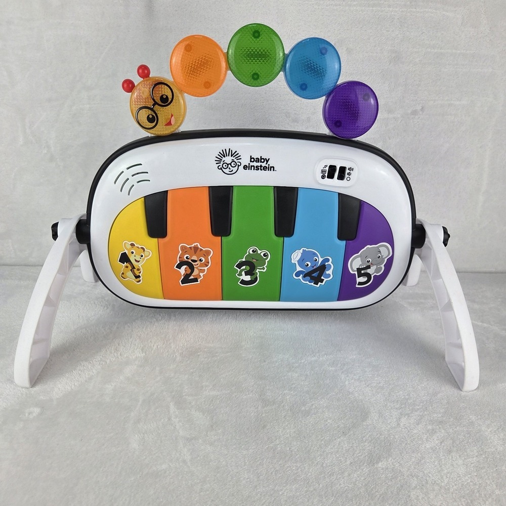 Baby Einstein Kickin Tunes Piano with Legs 4 Language Tummy Time Tested